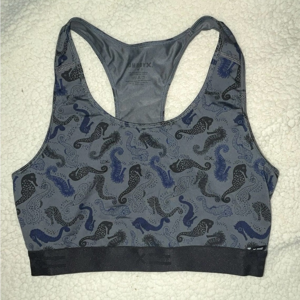 TomboyX Racerback Swim Top Seahorse Print Size Medium